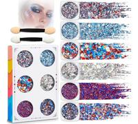 Electric Union Face, Body & Hair Glitter Gel Set, 6 Colours, 2 Applicators