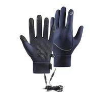 Electric USB Heated Waterproof Gloves Heated Gloves For Men Mitts With Adjustable Temperature For Running Hunting Outdoor Fishing Working Driving Elderly Gardeners Skiing Hiking Camping (Blue, L)