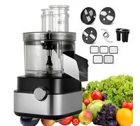 Electric Veg Chopper - 5L Stainless Steel Bowl, 600W Dual-Speed Motor, 5 Blades for Slicing, Dicing, Shredding - Ideal for Bulk Food Prep & Meat Grinding