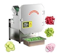 Electric Vegetable Chopper, 300W Commercial Cutter for Tomatoes, Lemons, Potatoes, Adjustable Thickness 1.5-35mm, Ideal for Home and Restaurant Use