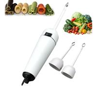 Electric Vegetable Corer, 30W Stainless Steel Fruit Core Remover with 2 Heads, Adjustable Speed, Handheld Zucchini Digging Corer for Kitchen, Home
