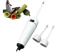 Electric Vegetable Corer, Handheld Zucchini Corer with Dual Stainless Steel Heads, Adjustable Speed Fruit & Vegetable Seed Remover, One Button Kitchen Coring Tool for Apples, Cucumbers and Peppers