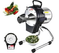 Electric Vegetable Cutter, 110W Spring Onion Chopper Scallion Shredder for Garlic Ginger Chili Potato, 304 Stainless Steel Blade, 1-5mm Thickness, 6000BPM
