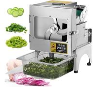 Electric Vegetable Cutter, 200W Food Slicer with Adjustable Thickness 1.3-35mm, Dual Knobs Control, 300kg/h Output for Onions, Cucumbers, Tomatoes