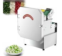 Electric Vegetable Cutter, Commercial Machine, Adjustable Thickness 1.3-35mm, 150 kg/h Output, Widened Feed Inlet for Easy Cutting of Leek, Coriander, Green Onion