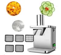 Electric Vegetable Dicer Chopper with 5 Dicing Blades & 1 Slicing Blade - Ideal for Restaurants and Home Kitchens