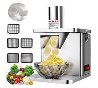 Electric Vegetable Dicer Commercial 250W Chopper Shredder Automatic Food Processor with Multiple Blades for Onion and Potato Cutting