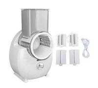 Electric Vegetable Shredder, Automatic Vegetable Cutter, Portable Rechargeable Multifunctional Potato Radish Veggie Cutter with 3 Blades, Wireless Kitchen Tool for Home Cooking (White)