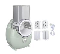 Electric Vegetable Shredder, Wireless Rechargeable Veggie Cutter with 3 Blades for Potatoes Radishes Cheese, Automatic Kitchen Chopper for Home Cooking (Green)