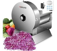 Electric Vegetable Slicer, 120W Commercial Fruit Cutter Machine with 0-0.5'' Thickness Adjustable, Stainless Steel 2 in 1 Manual & Electric Food Slicer for Lemon Potato Onion Tomato, 220V