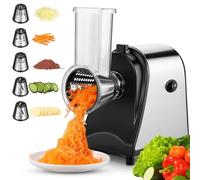 Electric Vegetable Slicer 250W, Large Professional Vegetable Chopper with 5 Blades, Extra Wide Feed Chute for Cheese Potatoes