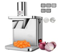 Electric Vegetable Slicer 3 in 1 Commercial Veggie Processor for Dicing Shredding Slicing Easy to Clean Automatic Cutter Food Processor Fruit Cutting Machine Blade Replaceable