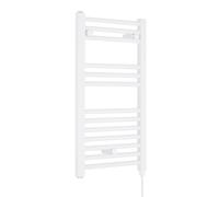 Electric Vertical Round Towel Rail with 13 Rails - 720mm x 400mm - 300 Watt - Gloss White