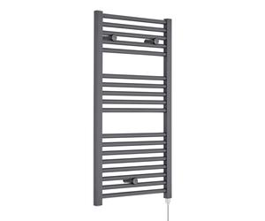 Electric Vertical Round Towel Rail with 18 Rails - 920mm x 480mm - 500 Watt - Anthracite