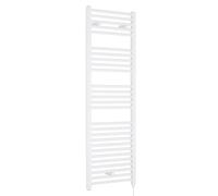 Electric Vertical Round Towel Rail with 27 Rails - 1375mm x 480mm - 750 Watt - Gloss White