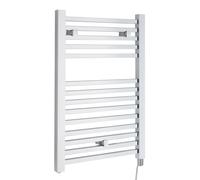 Electric Vertical Square Towel Rail 200 Watt Chrome 690x 500mm Balterley Silver One Size