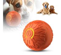 Electric Vibrating Dog Ball, Shaky Ball Toy for Dogs, Interactive Dog Toy with LED Light, Durable TPE Chew-Proof Design, Washable and Replaceable Shell for Dogs, Indoor Outdoor (1PC, Orange)
