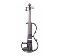 Electric Violin 4/4 Electric Mute Violin Full Size Fretboard Fingerboard Bridge Chin Rest Tailpiece Bridge Strings Case SET (Color : Bk)