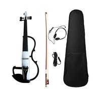 Electric Violin, 4/4 Full Size Electric Violin Solid Wood Maple Body Ebony Silent Violin Electric Violin Introductory Set