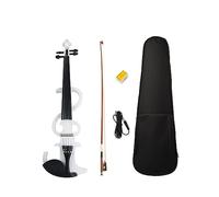 Electric Violin 4/4 Full Size Mute Violin Solid Wood With Violin Case Bow Bridge Audio Cable White 4/4 Violin