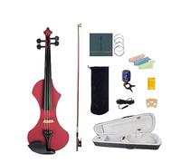 Electric Violin 4/4 Full Size Solid Wood Violin Set W/Carrying Case Audio Cable Strings Tuner Bridge