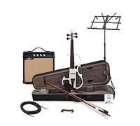 Electric Violin 4/4 Full Size with Amp and Accessory Pack, White