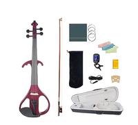 Electric Violin 4/4 Solidwood Mute Fiddle Set W/Violin Case Bow Bridge Tuner Protect Bag Audio Cable For Beginner