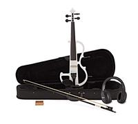 Electric Violin by Gear4music, White w/Headphones