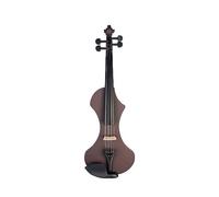 Electric Violin Hand Carved Solid Wood Violin 4/4 Full Size Violin With Carrying Case Brazilwood Bow Audio Cable (Color : Brown SET)