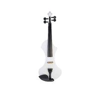 Electric Violin Hand Carved Solid Wood Violin 4/4 Full Size Violin With Carrying Case Brazilwood Bow Audio Cable (Color : White SET)