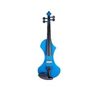 Electric Violin Hand Carved Solid Wood Violin 4/4 Full Size Violin With Carrying Case Brazilwood Bow Audio Cable (Color : Blue SET)