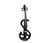 Electric Violin Set Black Full Size 4/4 Solid Wood Metallic Electronic Mute Mahogany Violin W/Bow Bridge