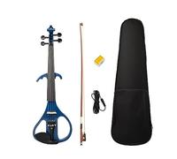 Electric Violin Set Solidwood Violin Ebony Tailpiece W/Four Fine Tuners Fingerboard Chin Rest Blue Violin Set