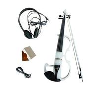 Electric Violin Stringed Instruments With Fittings With Hard Case Headphone Electronic Quite Violin For Adults Beginner (Color : White)