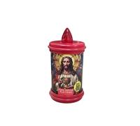 Electric Votive Candle - Long Lasting 1 Year - Batteries Included - Dedicated to the Sacred Heart - White - Height 12 cm - Cereria Di Giorgio