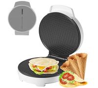 Electric Waffle Cone Maker - 1000W Non-Stick Stainless Steel Ice Cream Cone Machine with Double Side Heating for Perfect Egg Rolls & Desserts - Kitchen Cooking Appliance