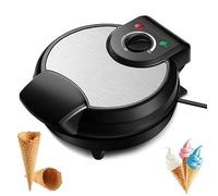 Electric Waffle Cone Maker Machine, 1200W Ice Cream Cone Maker, Temperature Adjustment, Non-Stick Coating, Egg Roll Waffle Cones Machine for Breakfast Crepes, Home, Bakeries