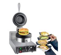 Electric Waffle Maker, 1200W Double-Sided Heating Burger Sandwich Press, Stainless Steel Adjustable 50-300°C for Home or Commercial Use