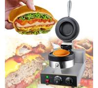 Electric Waffle Maker, 1200W Non-Stick Burger Machine, Adjustable Temp&Timer, for Home or Commercial Use