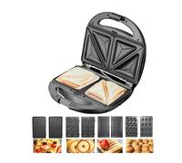 Electric Waffle Maker 5 in-1 Grill Sandwich Cake Kitchen Appliances Multibaker Breakfast Machine Donuts/Sandwich/Panini for DIY Use