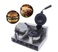 Electric Waffle Maker and Burger Press, Dual-Sided Heating for Household and Commercial Use