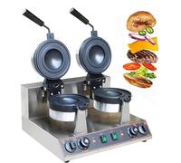 Electric Waffle Maker, Burger Waffle Maker Nonstick Hamburger Press Making Machine, Panini Press Burger Machine 50-300℃ Temperature Control Double-Sided Heating 5 Minutes Timer Waffles Baker Machine,B