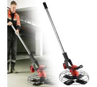 Electric Walk Behind Trowel, 6 Variable Speed, Cordless Wall Smoothing Polisher, Dual Power Supply, with 5 Types of Grinding Discs and 130 Cm Detachable Extension Rod 20000mah