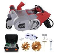 Electric Wall Chaser, 1100W Slot Cutter with 25mm & 35mm Blades, Adjustable Depth, Dust-Free Operation for Concrete, Brick & Stone Grooves