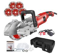 Electric Wall Chaser 4000W 7500 RPM Cutting Machine for Grooves in Brick, Granite, Marble, Concrete with 5pcs 125mm Saw Blades and Water Pump