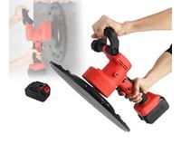 Electric Wall Smoothing Machine, Cordless Polishing Machine, Concrete Trowel, Cement Surface Wall Plastering Straightener Machine, Electric Plaster Mortar Cement Putty Trowel (Red, 2 Batteries)