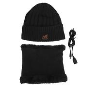Electric Warm Heated Hat Heated Beanie Hat Applicable Temperature 3 Modes Smart USB Warm Hat Winter Warm Hat Outdoor Electric Heated Hat Winter Guard Hat, Gray, Navy Blue (Black)