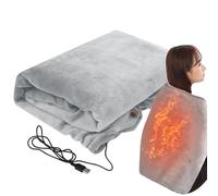 Electric Warming Throw Wrap - Cozy Soft Blanket, USB Powered Fleece | Portable Heated Snuggle Relief Pad Solution, Breathable Energy Saving Heat Cover for Camping Travel Cold Weather Nap Sessions