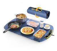 Electric Warming Tray - Upgraded 8 TEMP Setting Food Warming Mat, Full-surface Heat in 5s, 4 Hours Auto-off, Child Safety Lock, Foldable Food Warmers for Buffet Server Party, 65 * 40 * 1.5cm