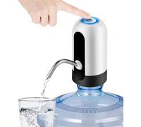 Electric Water Bottle Pump, USB Charging Automatic Drinking Water Dispenser, 30 Days Battery Life, Portable Water Bottle Switch for Universal 2-5 Gallon Bottle, For Home, Office, Travel, Camping,White